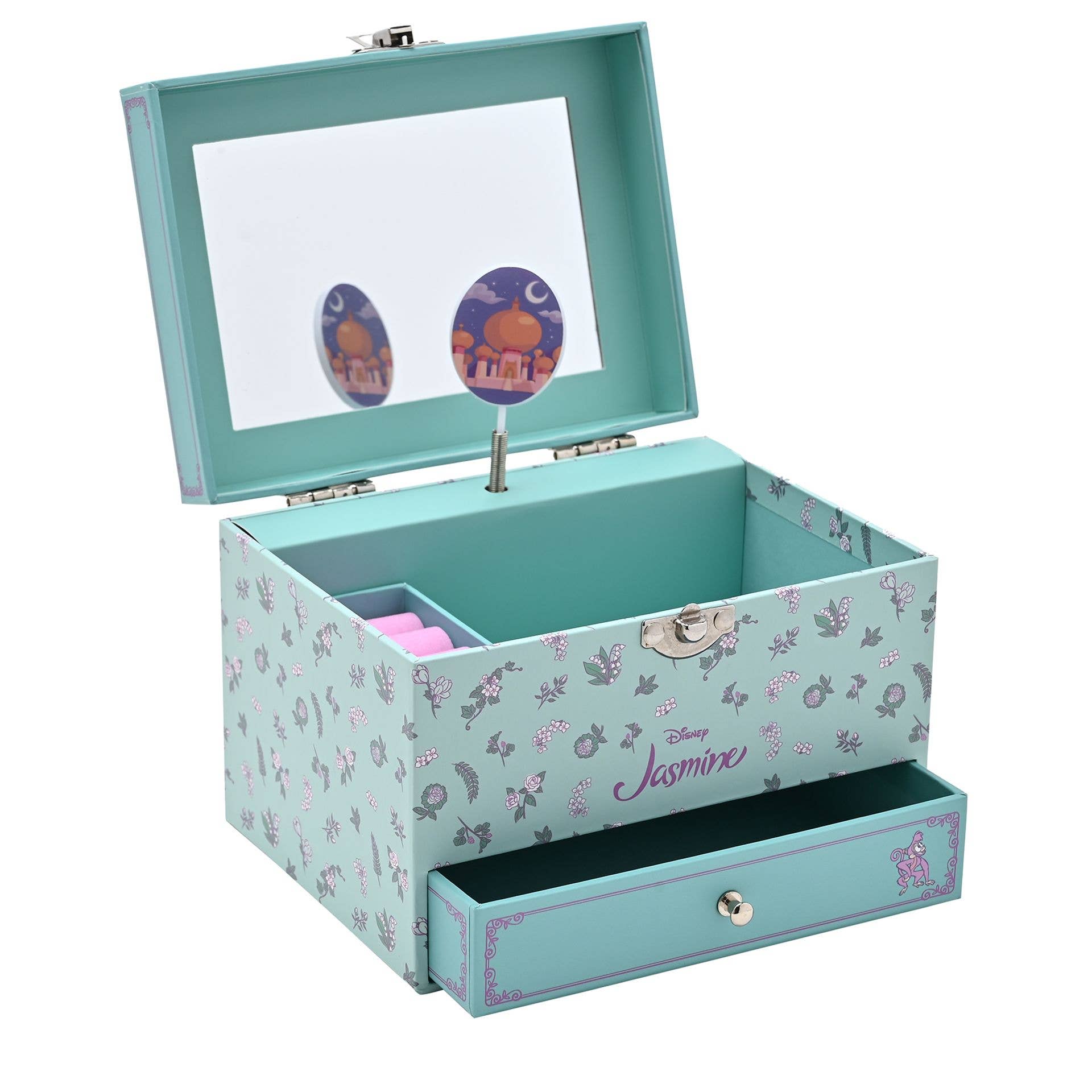 Boîte à bijoux musicale princesse pastel Disney - Jasmine