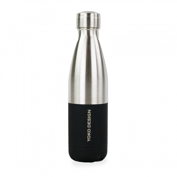 Bouteille isotherme Duo noire & argent 500 ml