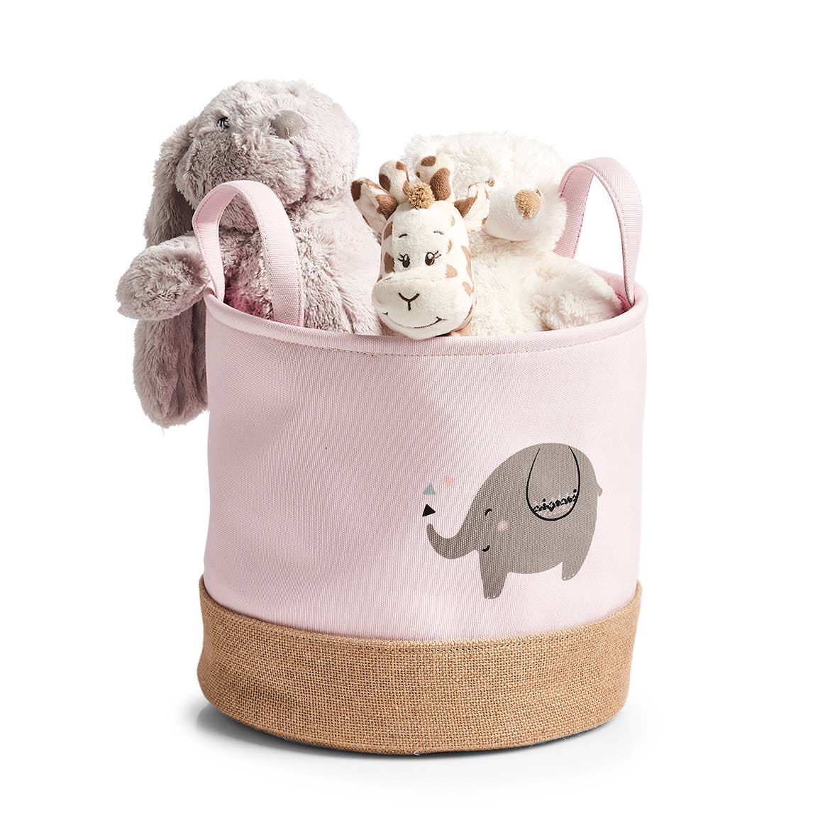 Panier de rangement, polyester/jute: Rosa