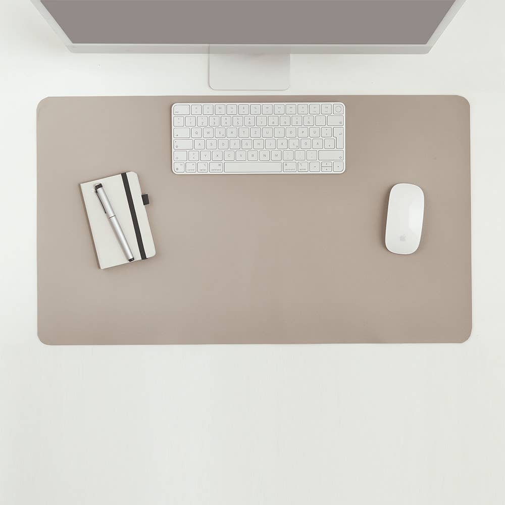 Protège-bureau en simili cuir crème: Mousse / Environ 40 x 70 cm