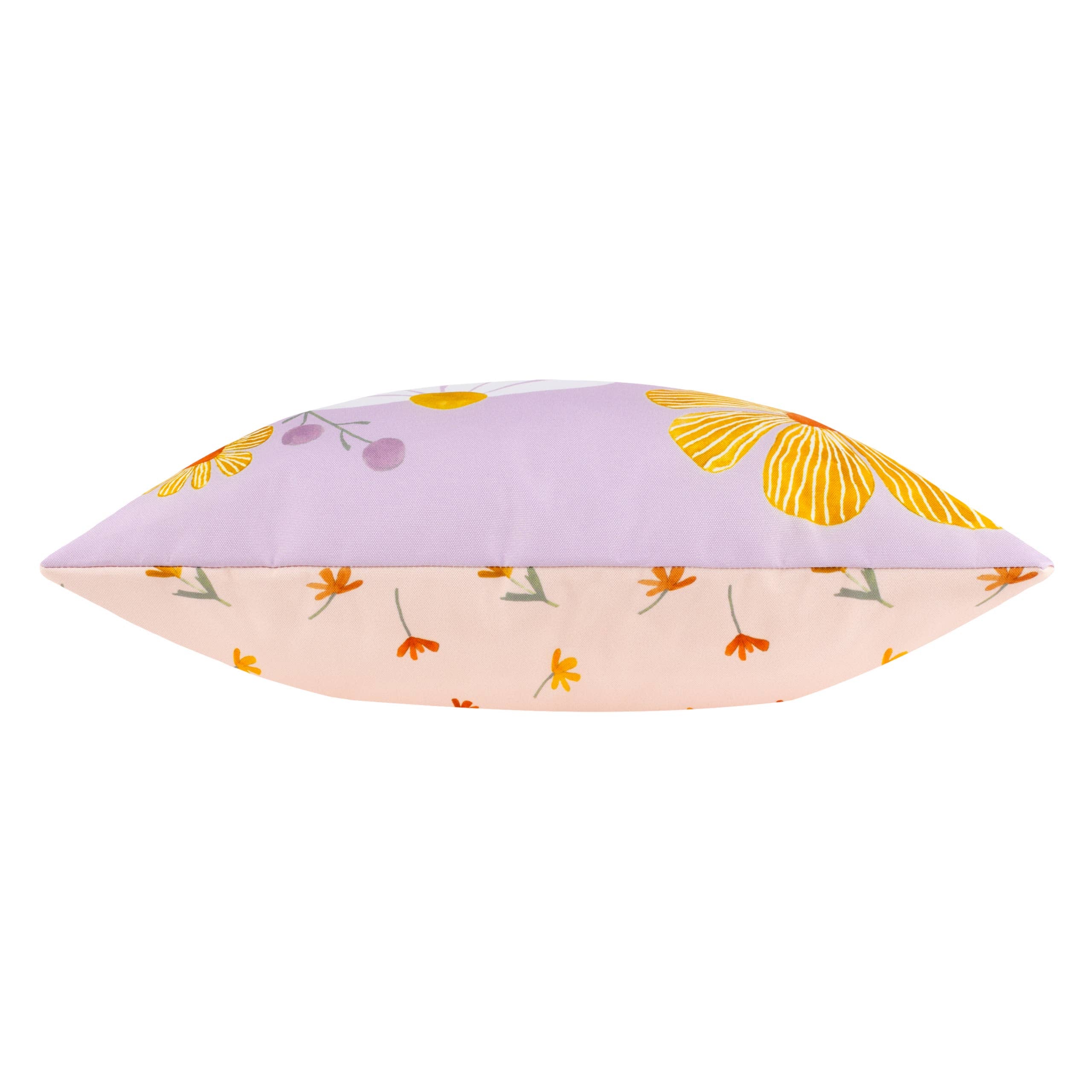 Coussin d'extérieur Wildflowers lilas/pêche: Lilas/Pêche / Polyester / 43 x 43 cm