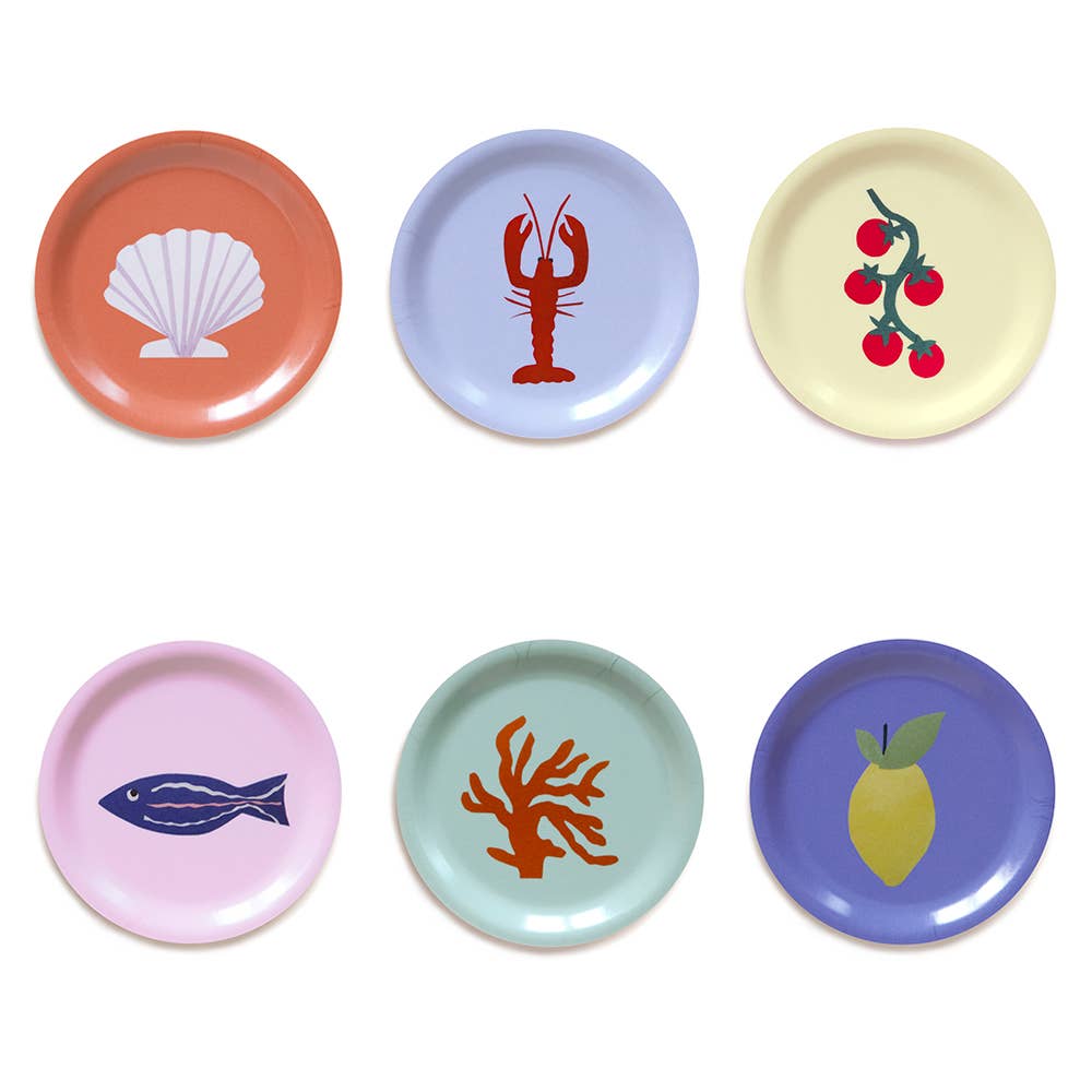 Set de 6 dessous de verre « Seaside Lunch » - 11 cm