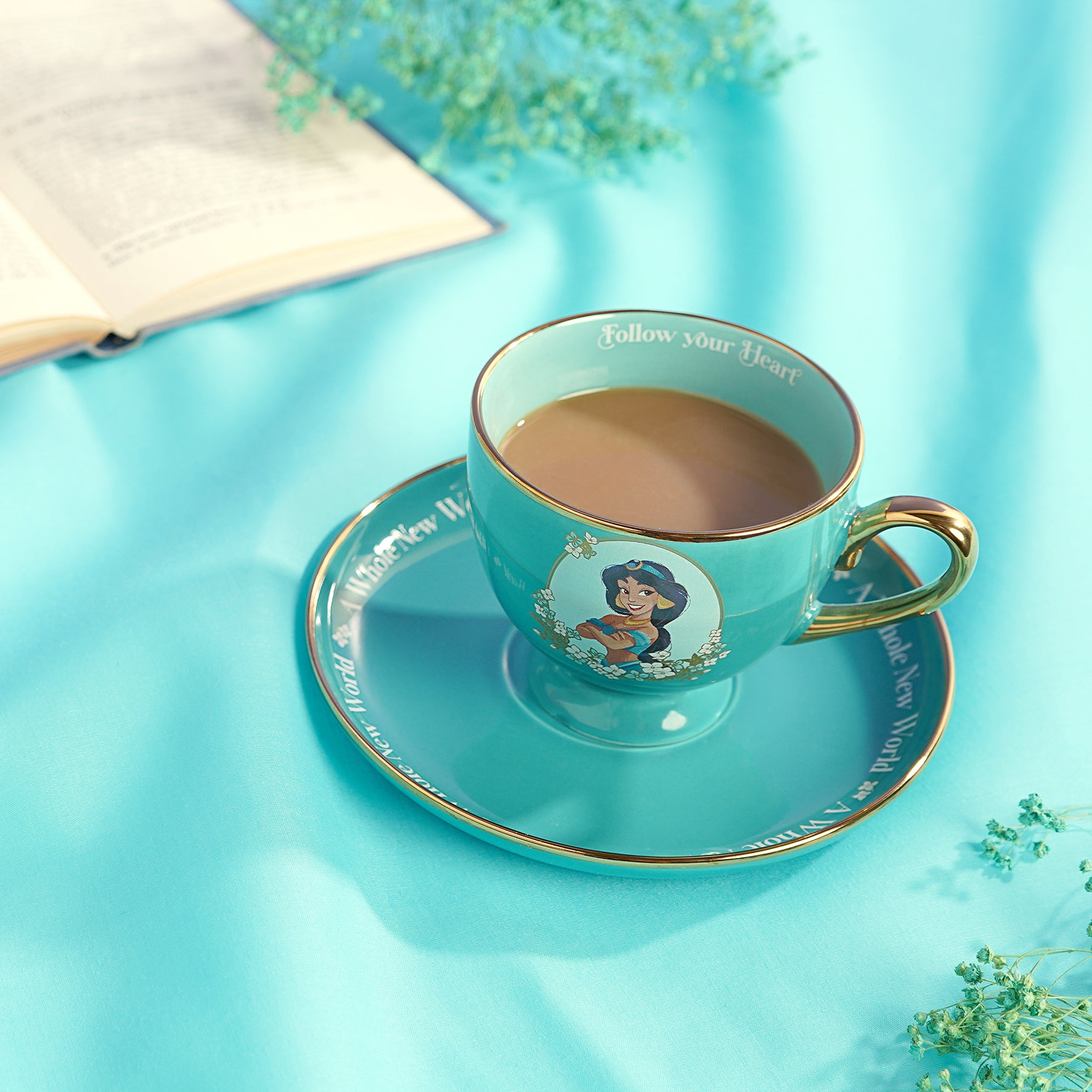 Coffret Jasmine - Tasse à café et sa coupelle