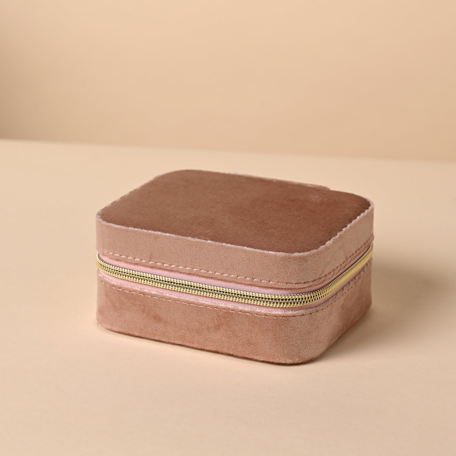 Boite à bijoux en velours - Rose