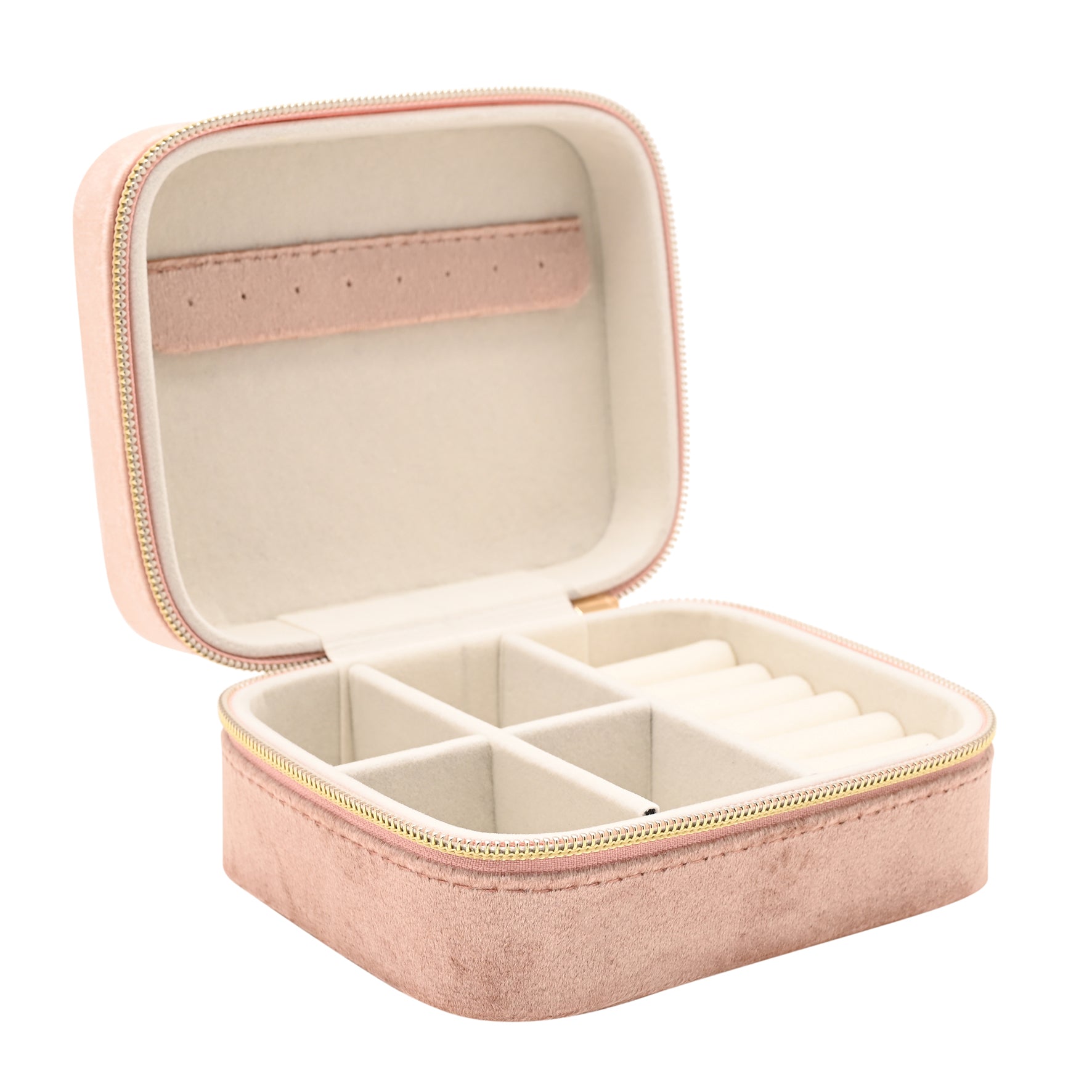 Boite à bijoux en velours - Rose