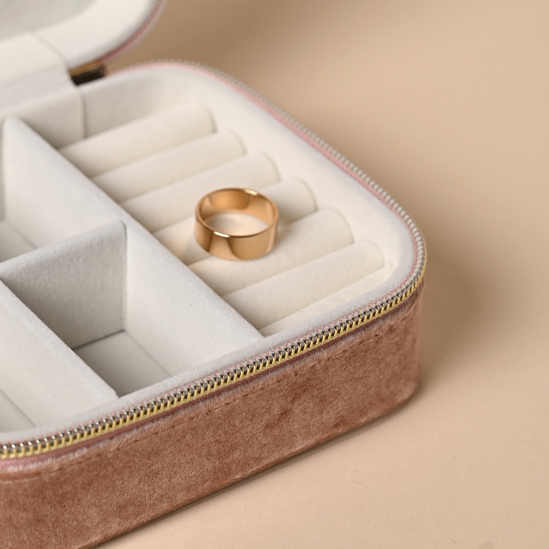 Boite à bijoux en velours - Rose