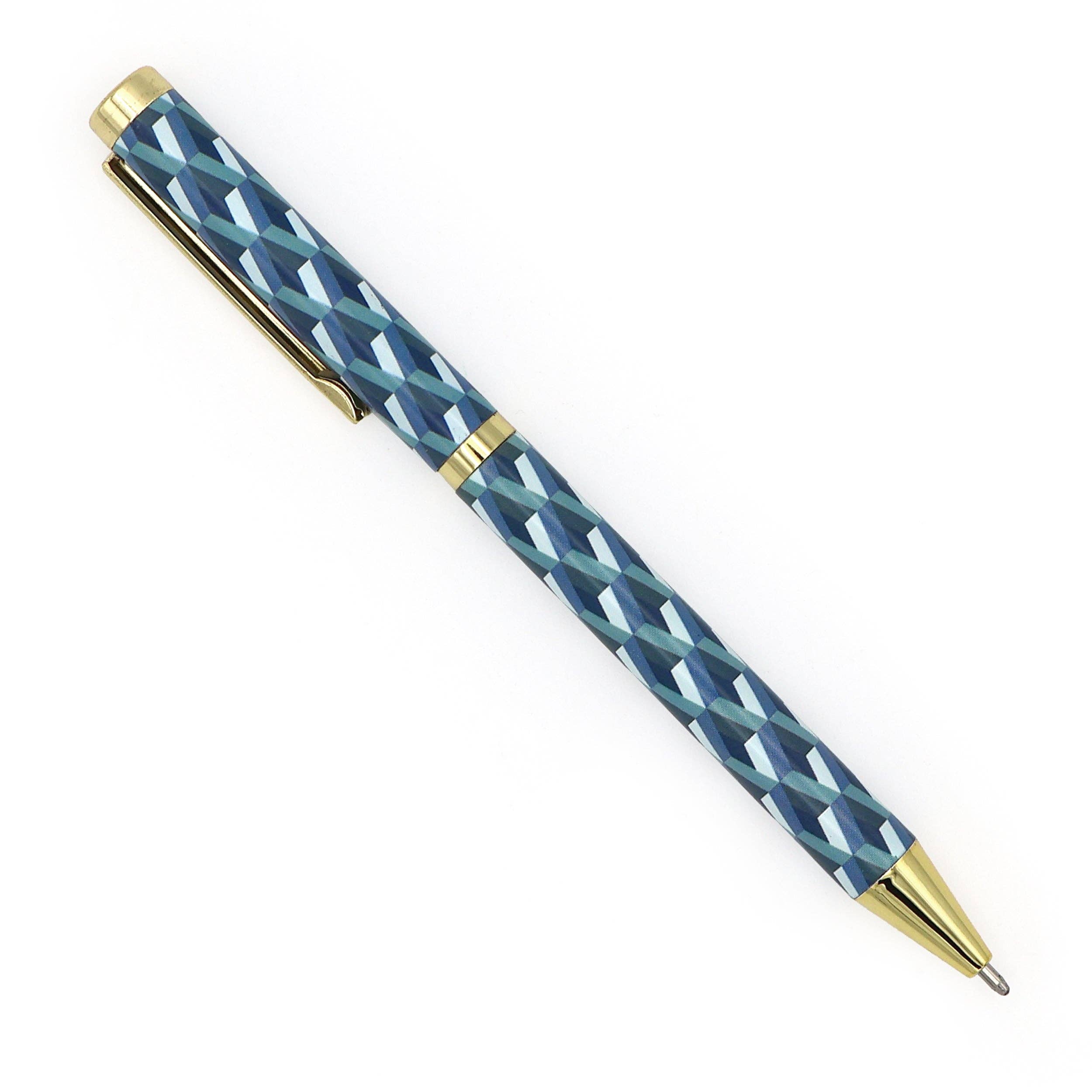 Stylos à bille Elysian Geometric Mixte Design dans une boîte-cadeau — Ensemble de 5 stylos