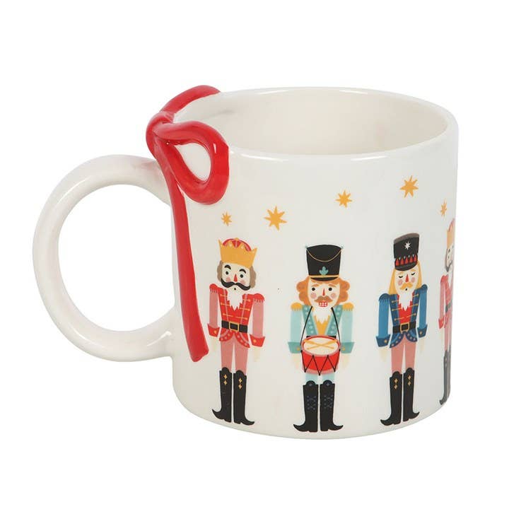 Tasse de Noël en céramique avec motif Casse-Noisette et nœud décoratif