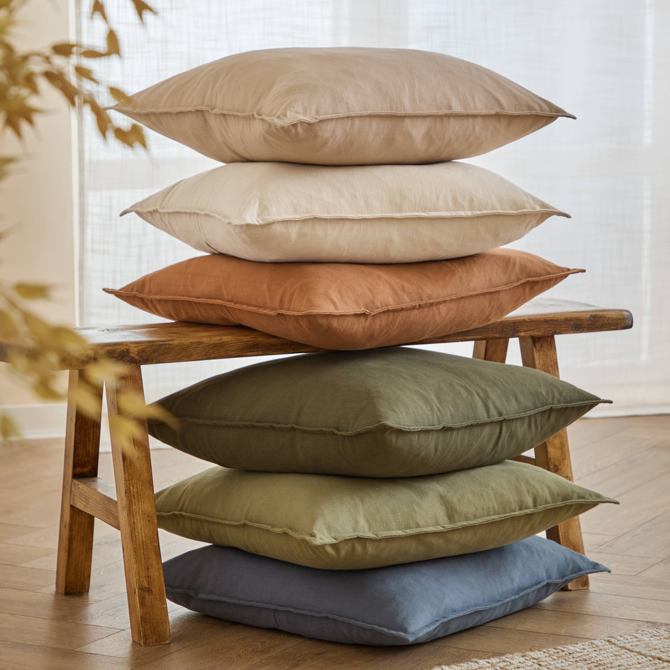 Coussin en coton flammé mousse: Mousse / Garni en polyester / 50 x 50 cm