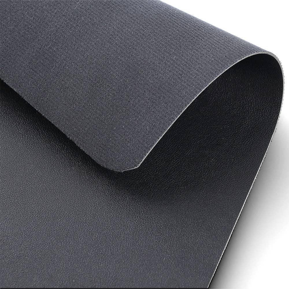 Tapis de bureau en simili cuir noir: Noir / Environ 40 x 70 cm