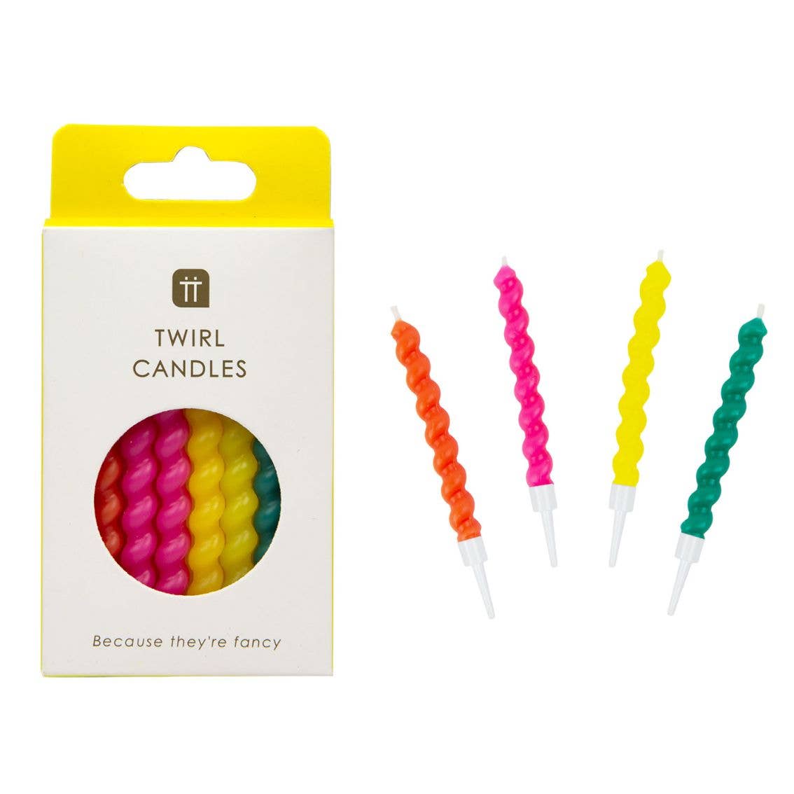 Bougies d’anniversaire colorées Twirl - lot de 8