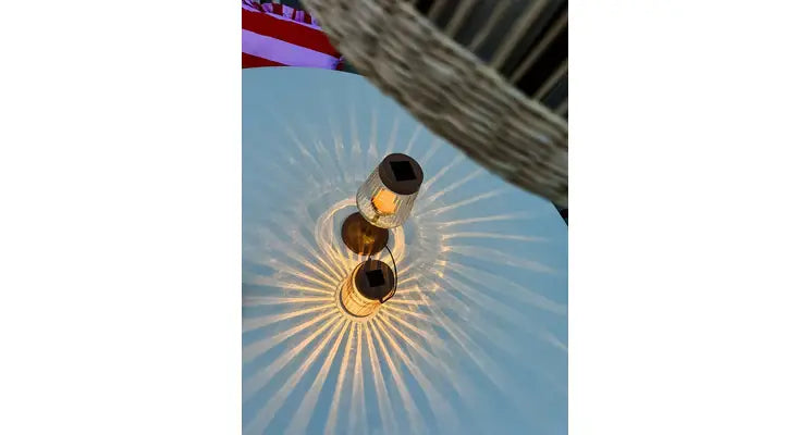Lanterne solaire 1 LED en verre – 8,5 x 12 cm – Terre