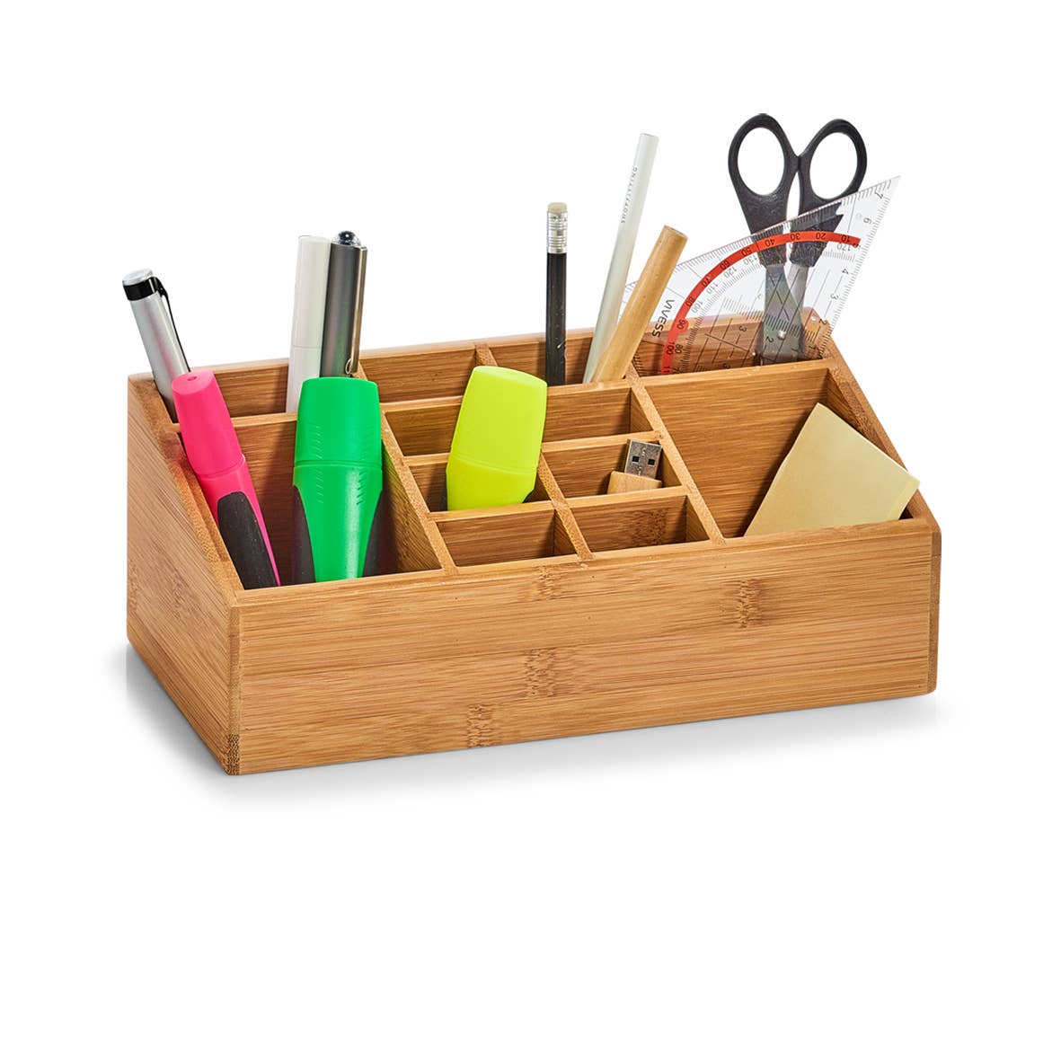 Organisateur M. 12 compartiments, bambou: Nature / Env. 25,5 x 13 x 10 cm