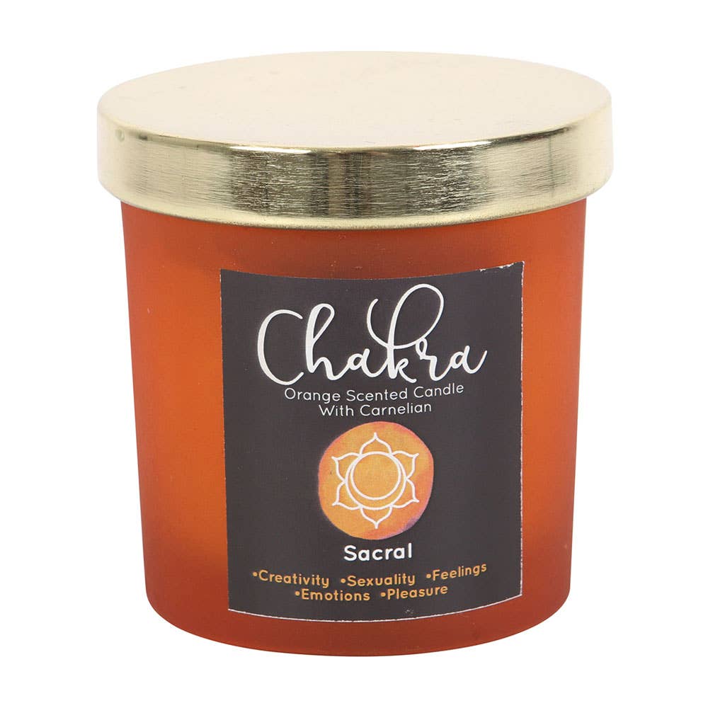 Bougie au cristal orange pour chakra sacré