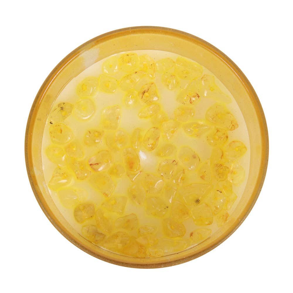 Bougie à copeaux de cristal de citron Solar Plexus Chakra