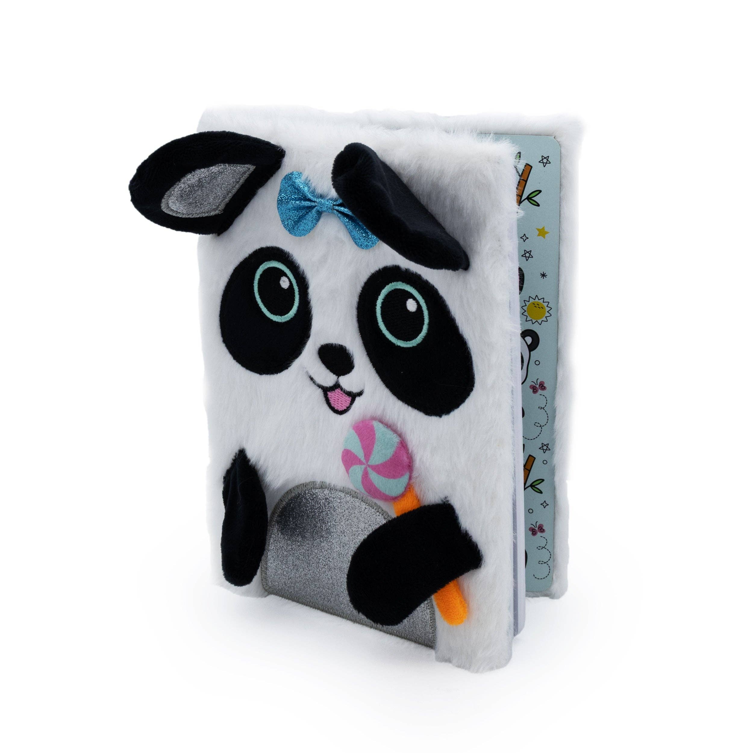 Cahier en peluche Panda — Carnet souple A5 ligné pour enfants