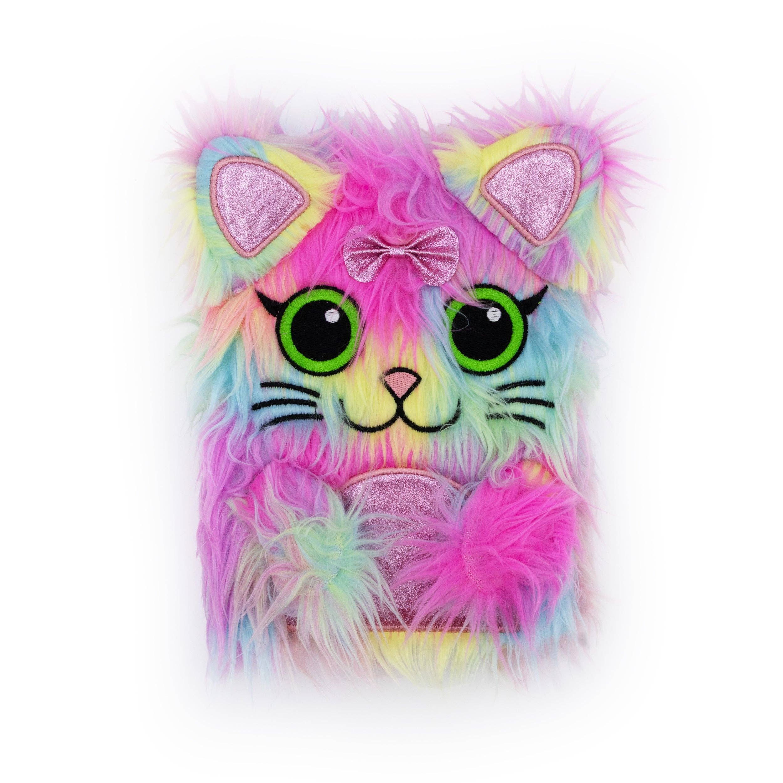 Carnet en peluche Chat Ébouriffé – Journal Doux A5 Ligné pour Enfants