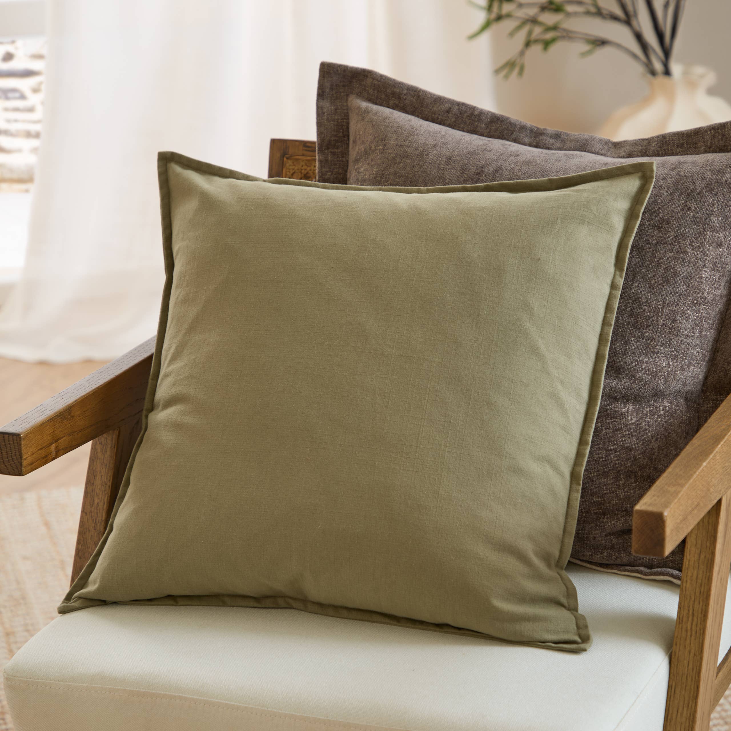 Coussin en coton flammé mousse: Mousse / Garni en polyester / 50 x 50 cm