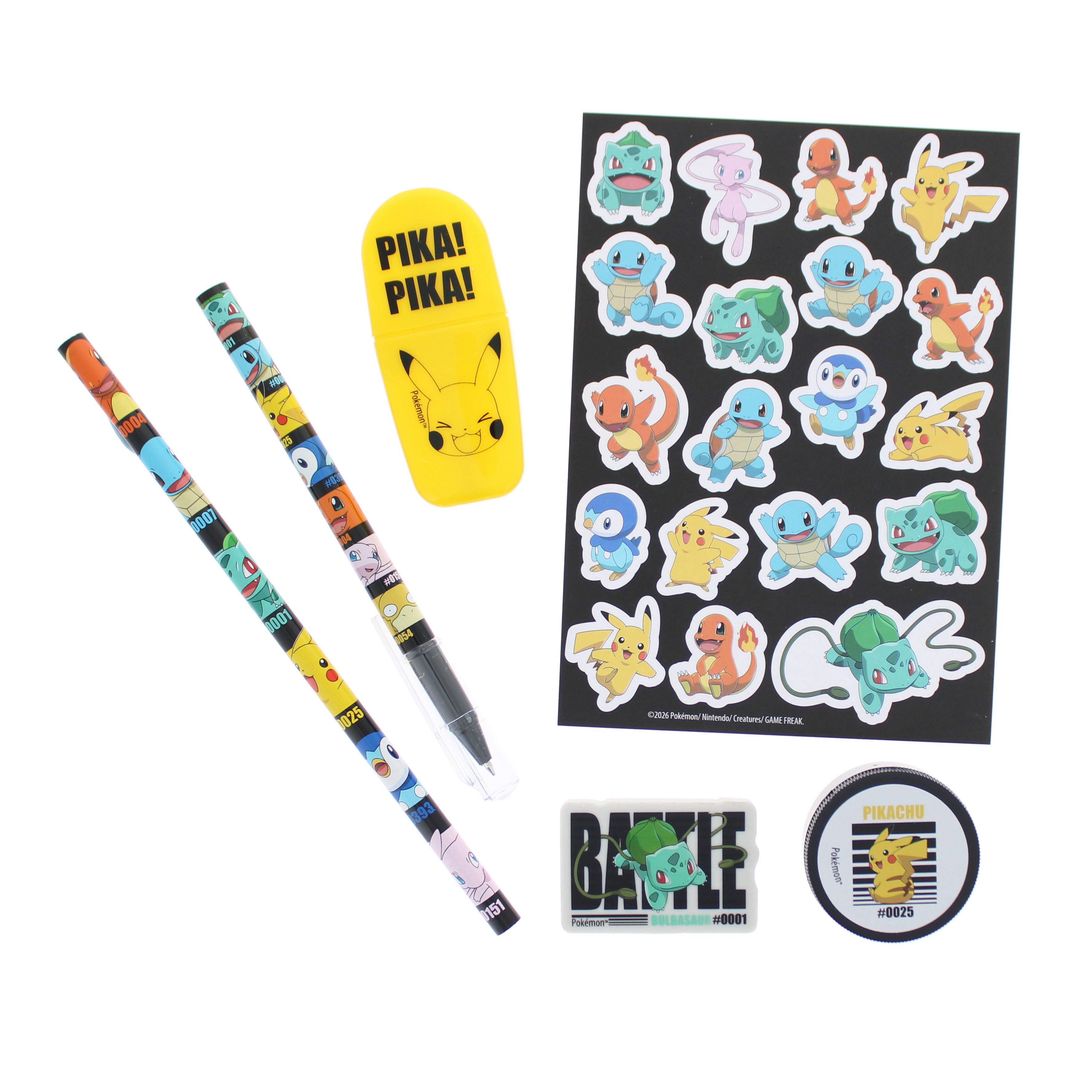 Pokémon - set de papeterie 8 pièces