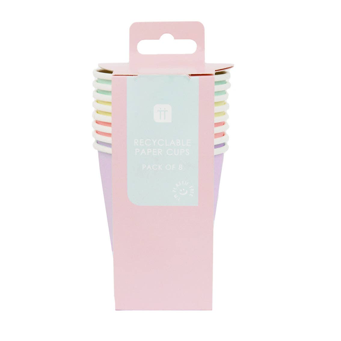 Gobelets en papier pastel recyclables | 8 pièces | Fête, thé, été