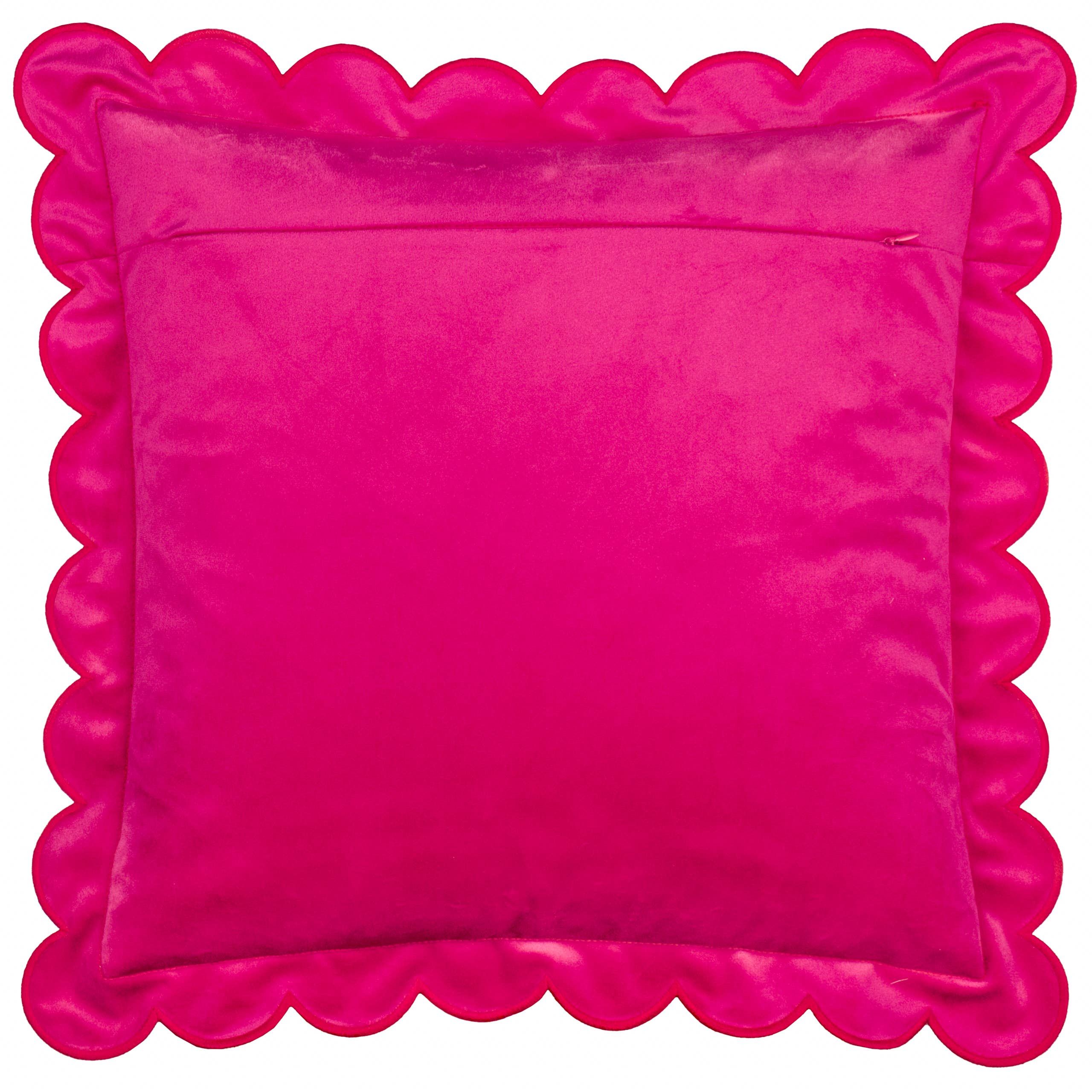 Coussin en Velours Lil Scallop Rose/Rouge: Rose/Rouge / Garni en polyester / 45 x 45 cm