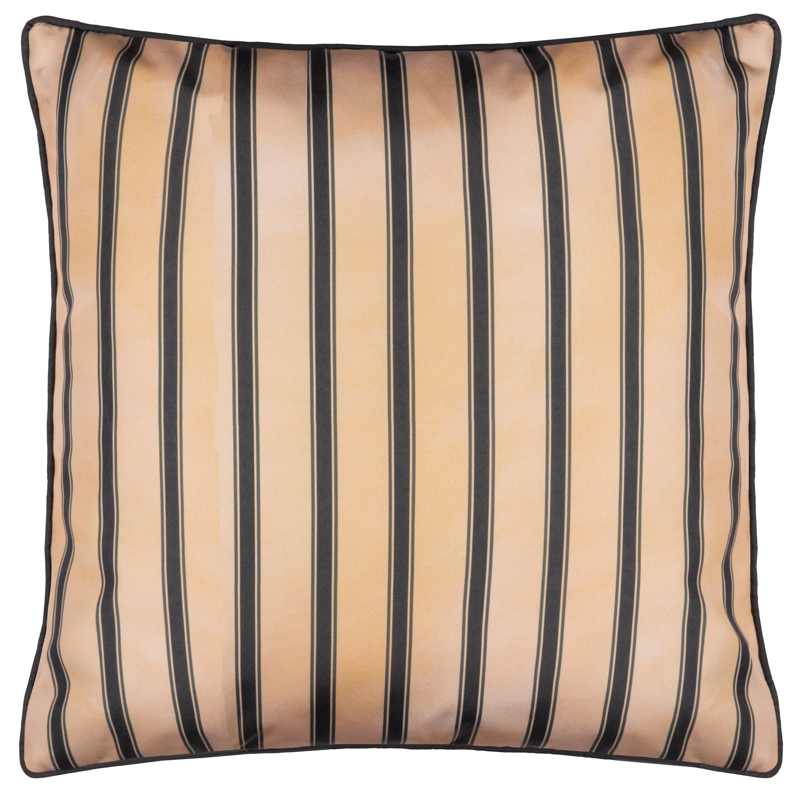 Coussin d'extérieur à rayures Palm Monkey Papyrus: Papyrus / Garni en polyester / 45 x 45 cm