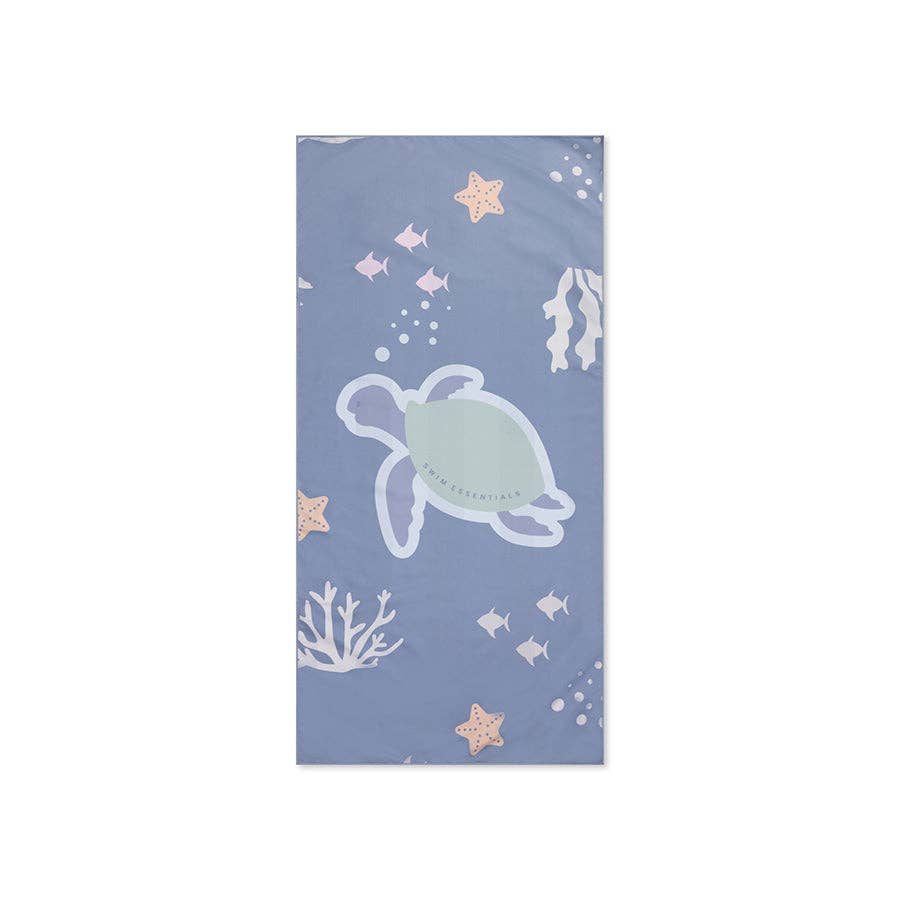 Serviette de plage en microfibre - Bleu - Coral Bliss - 135 x 65 cm