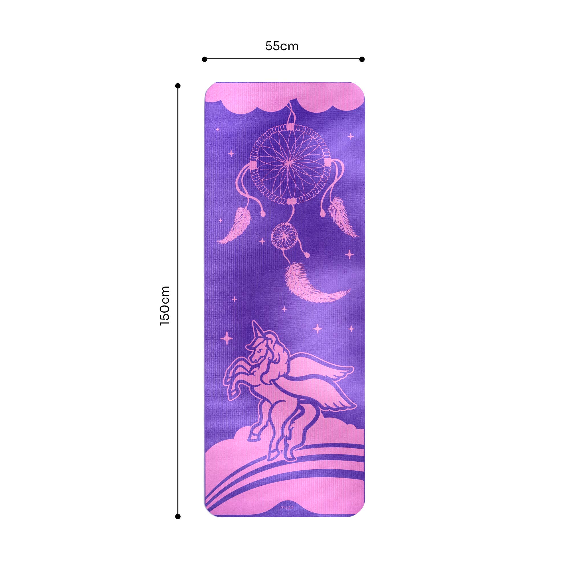 Tapis de yoga pour enfants avec licorne et capteur de rêves