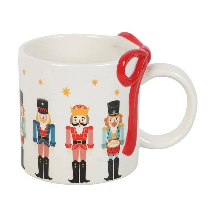 Tasse de Noël en céramique avec motif Casse-Noisette et nœud décoratif