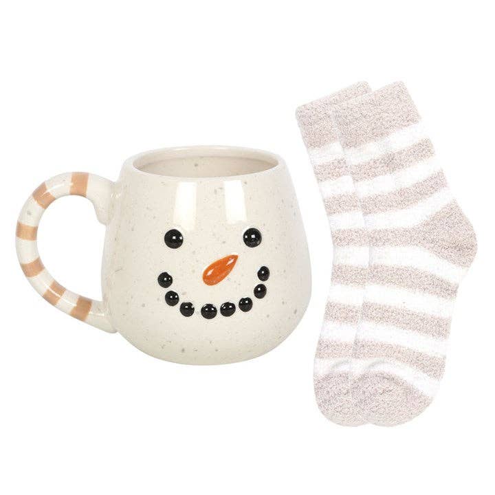 Set tasse bonhomme de neige et chaussettes de Noël
