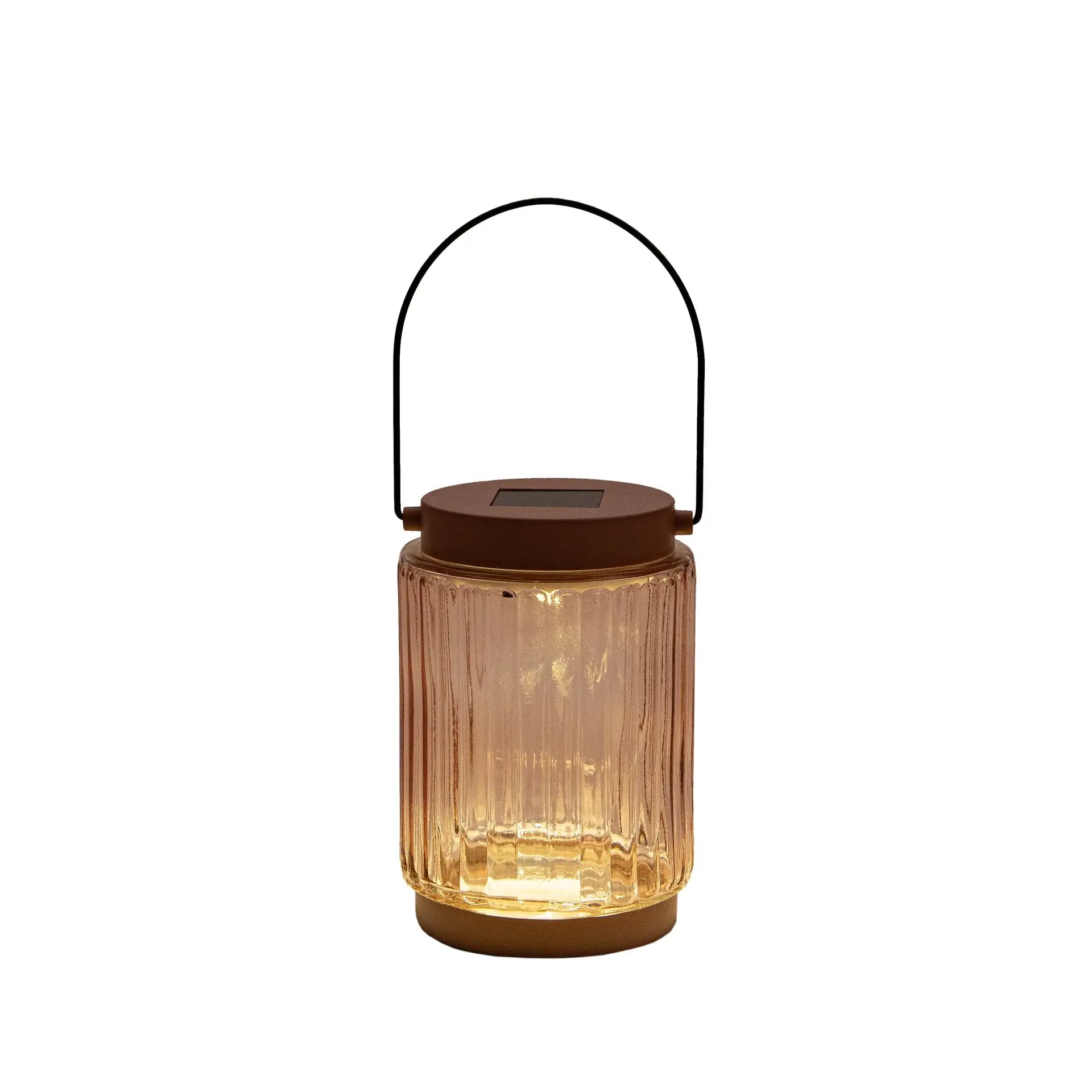 Lanterne solaire 1 LED en verre – 8,5 x 12 cm – Terre