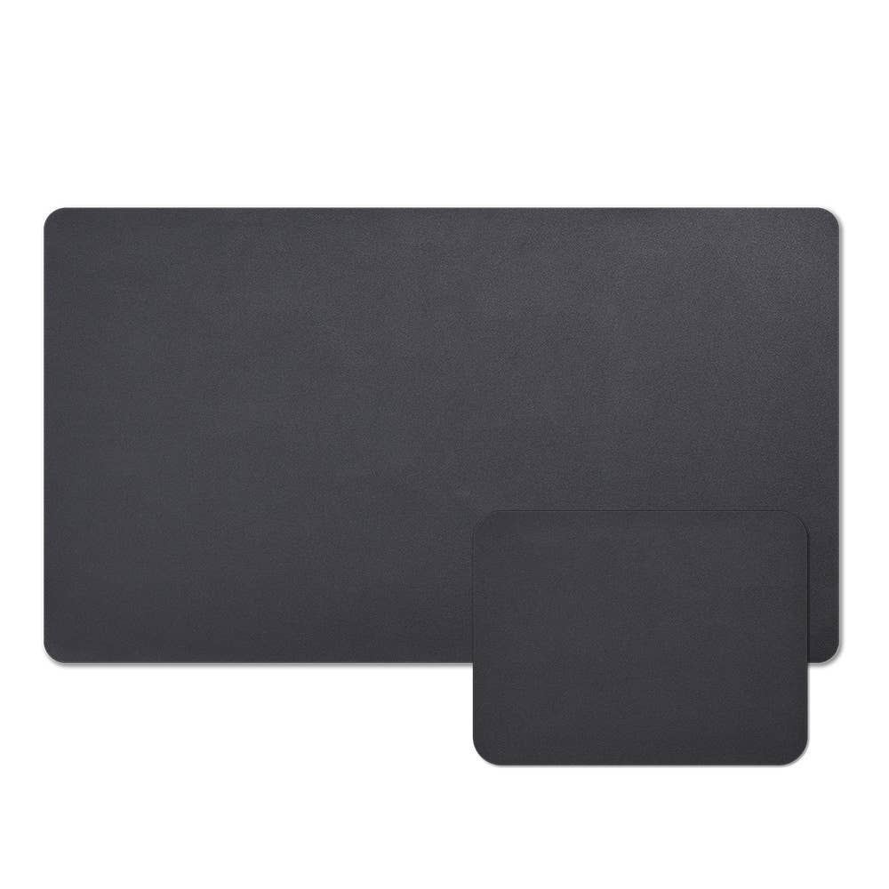 Tapis de bureau en simili cuir noir: Noir / Environ 40 x 70 cm