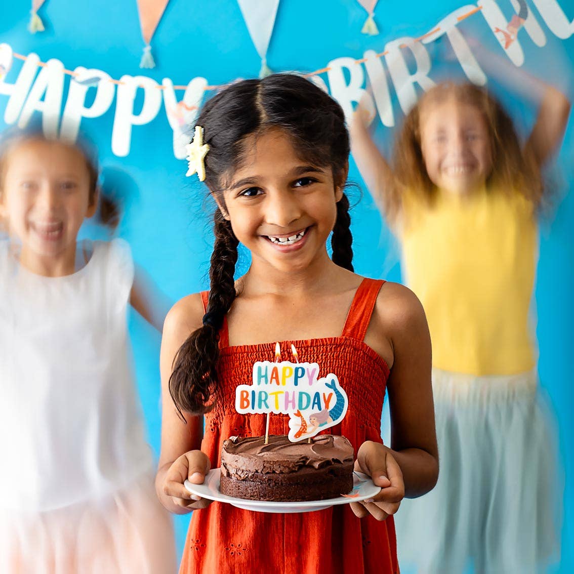 Guirlande de joyeux anniversaire en forme de sirène | 3 m |