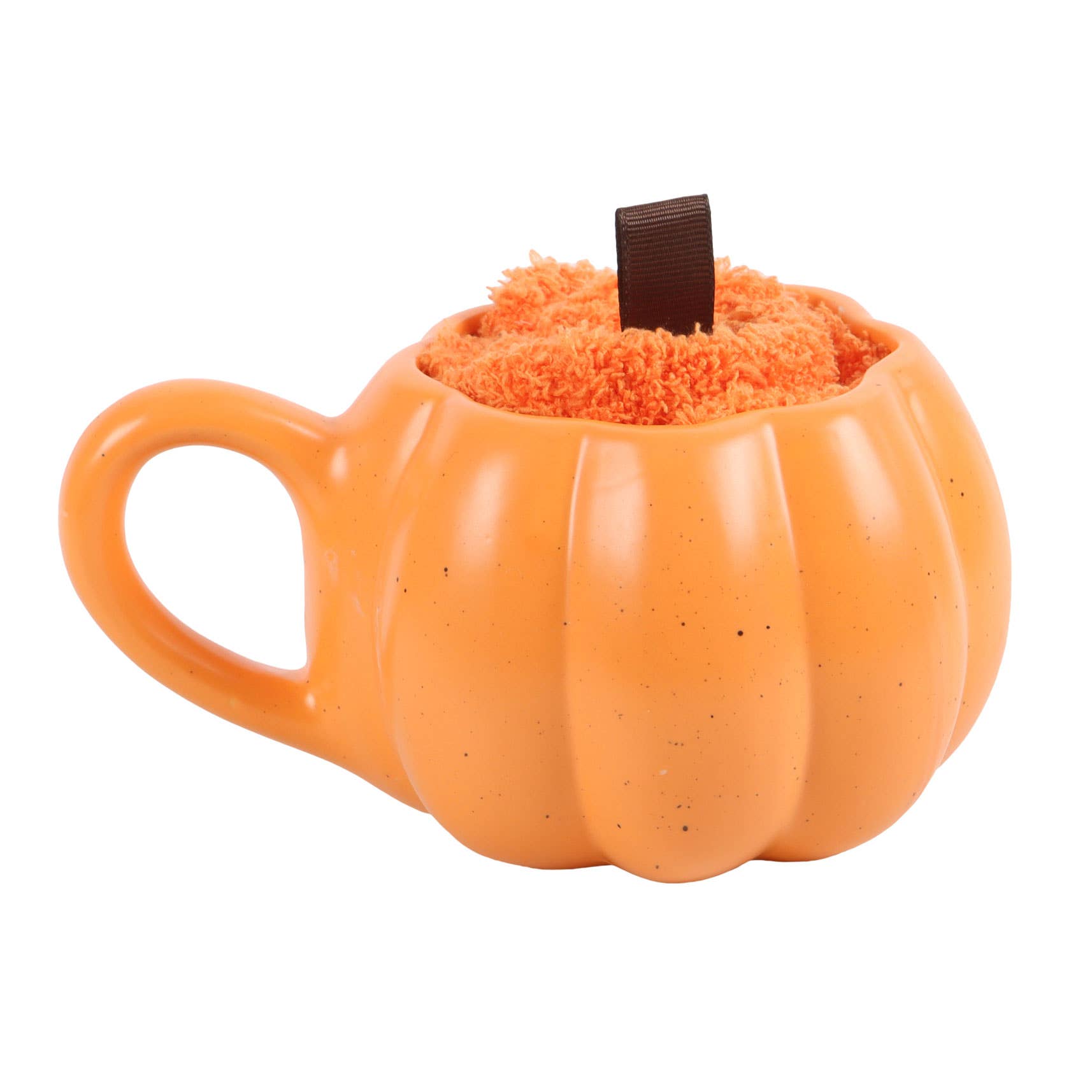 Ensemble tasse et chaussettes en forme de citrouille pour l'automne