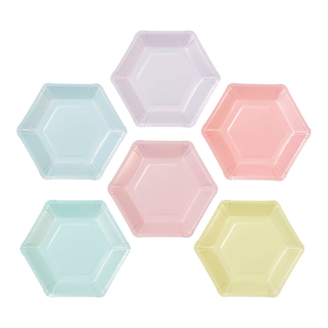 Petites assiettes à pastel hexagonales | Paquet de 12 |
