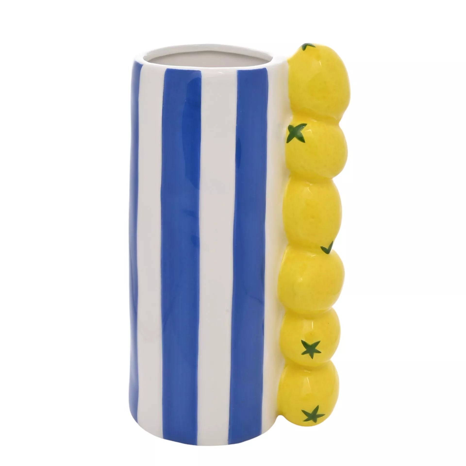 Vase blanc et bleu - Motif citrons