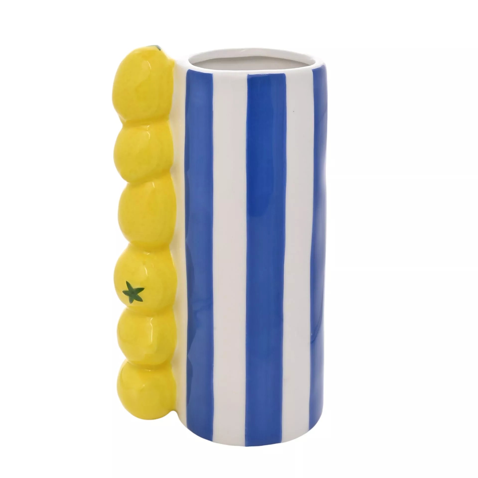 Vase blanc et bleu - Motif citrons